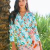 Women Cabana Life | Aqua Citrus Wrap Romper Dress | Sun Protective Romper Dress