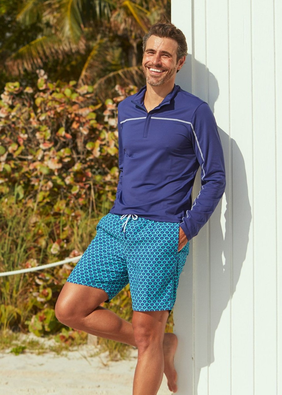 Men Cabana Life | Men'S Navy Sport Zip Top