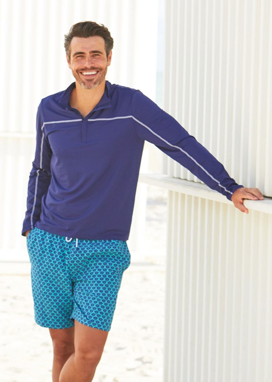 Men Cabana Life | Men'S Navy Sport Zip Top