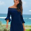 Women Cabana Life | Navy Terry Off The Shoulder Dress