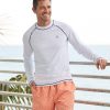 Men Cabana Life | Navy Men'S Long Sleeve Rashguard | Upf 50+ & Quick Dry