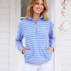 Women Cabana Life | Blue Half Zip Pullover