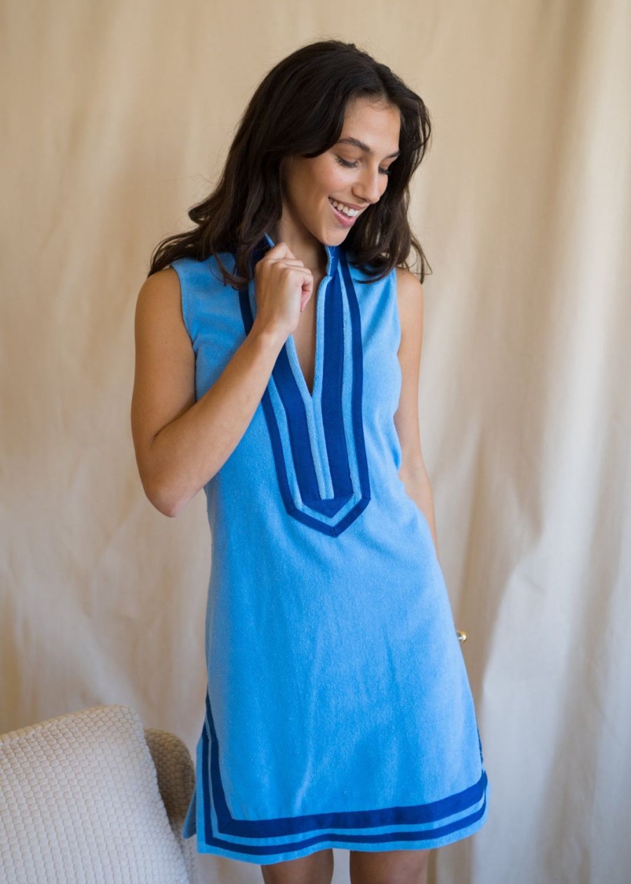 Women Cabana Life | Blue/Navy Sleeveless Terry Tunic