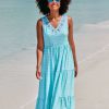 Women Cabana Life | Flowy Naples Embroidered Tiered Maxi Dress