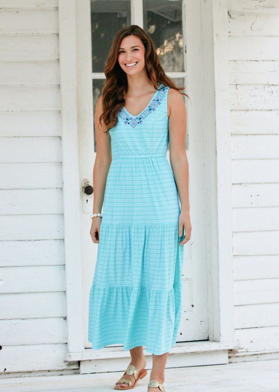 Women Cabana Life | Flowy Naples Embroidered Tiered Maxi Dress