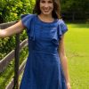 Women Cabana Life | Navy Eyelet Ruffle Dress