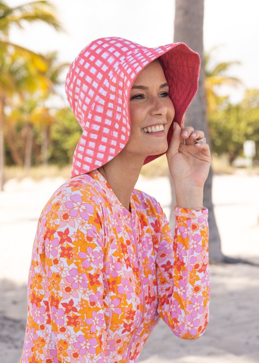 Women Cabana Life | Nantucket/Coral Reversible Bucket Hat