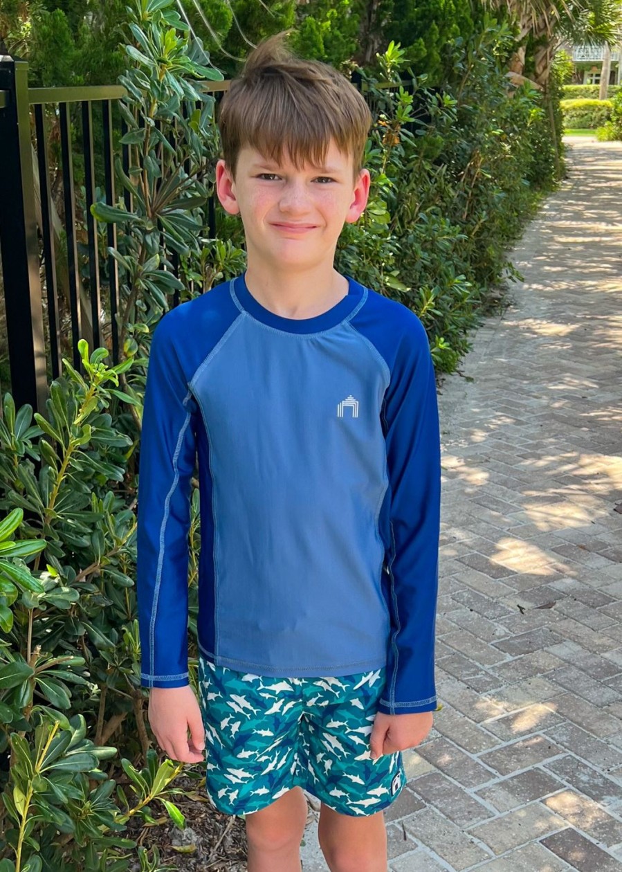 Boys Cabana Life | Boys Blue Long Sleeve Rashguard