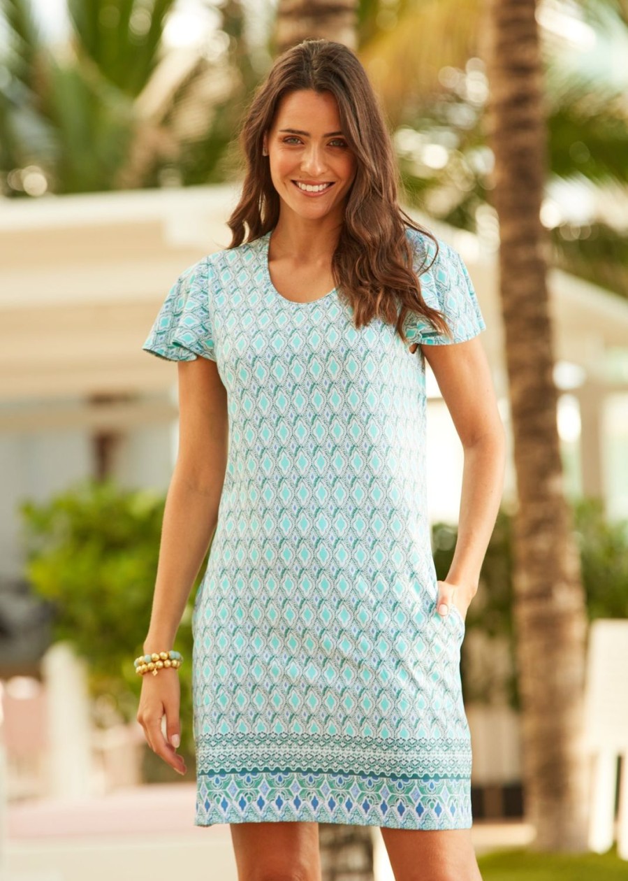 Women Cabana Life | Amalfi Coast Ruffle Short Sleeve Dress