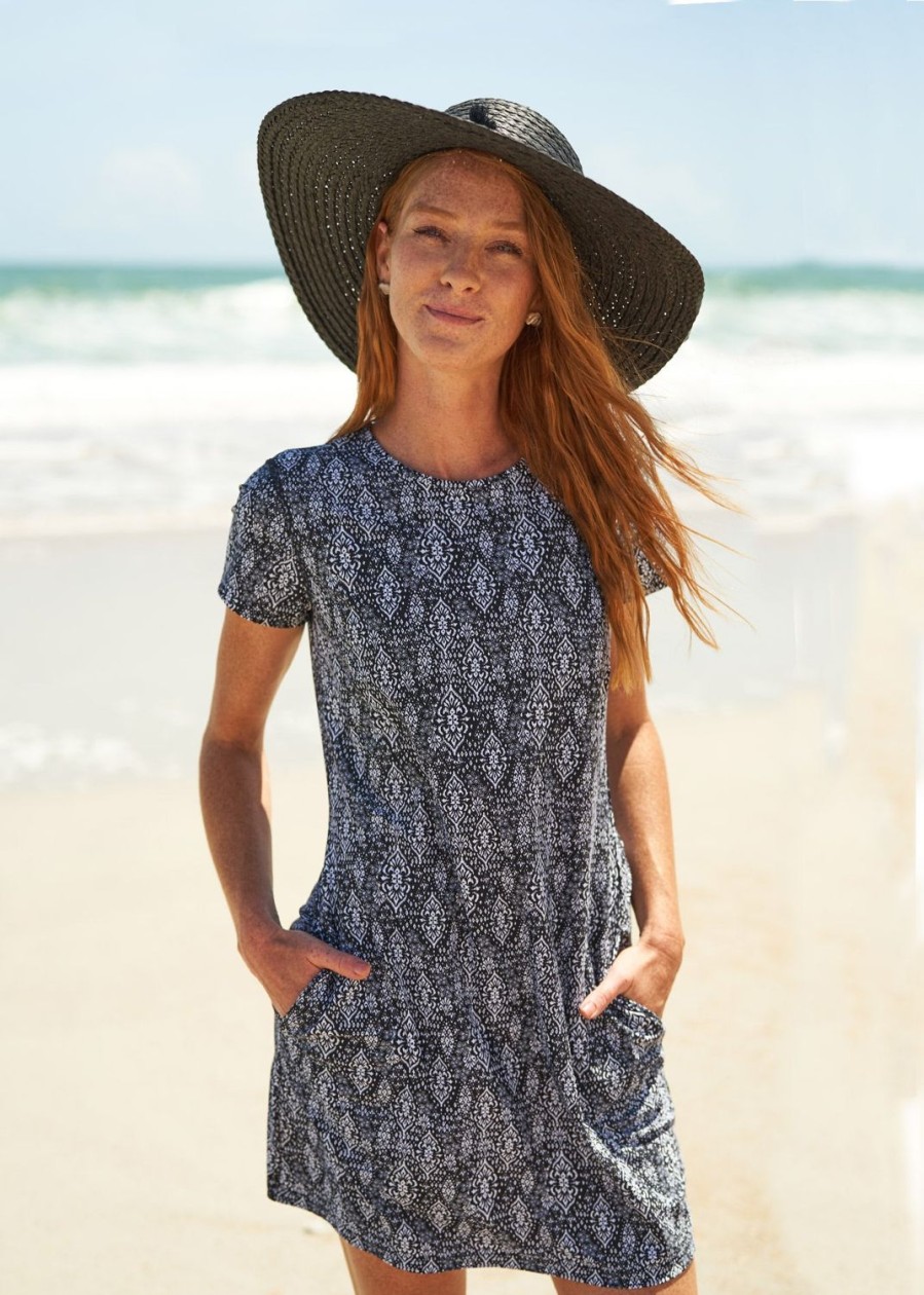 Women Cabana Life | Sanibel Short Sleeve Shift Dress | Sun Protective Clothing