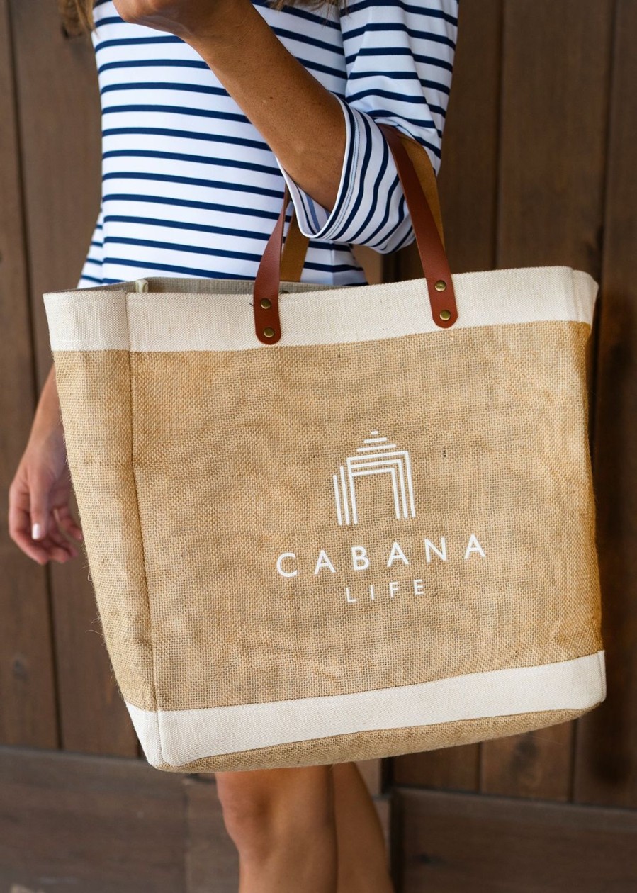 Women Cabana Life | White Cabana Life Logo Jute Bag