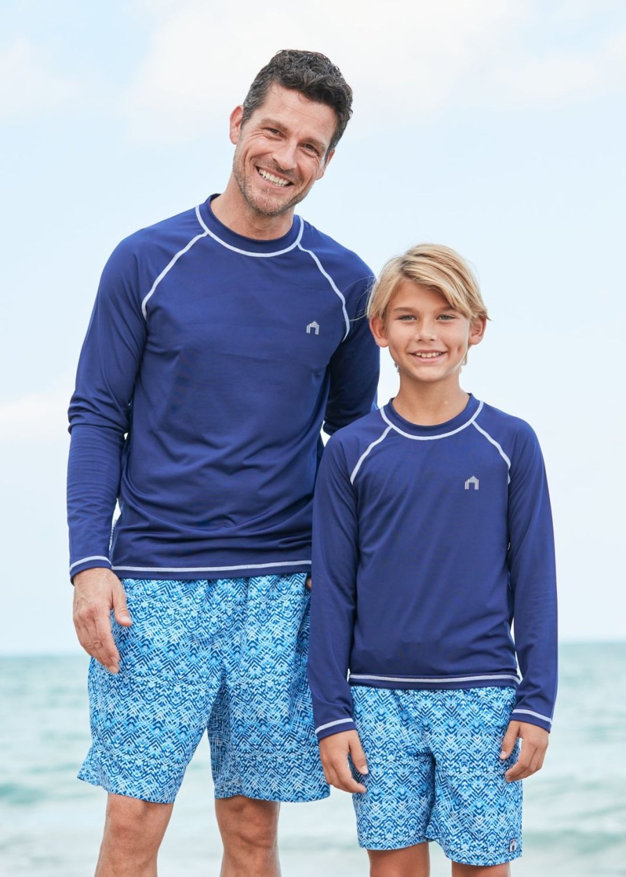 Boys Cabana Life | Boys Navy Long Sleeve Cabana Rashguard