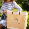 Women Cabana Life | Navy Cabana Life Logo Jute Bag