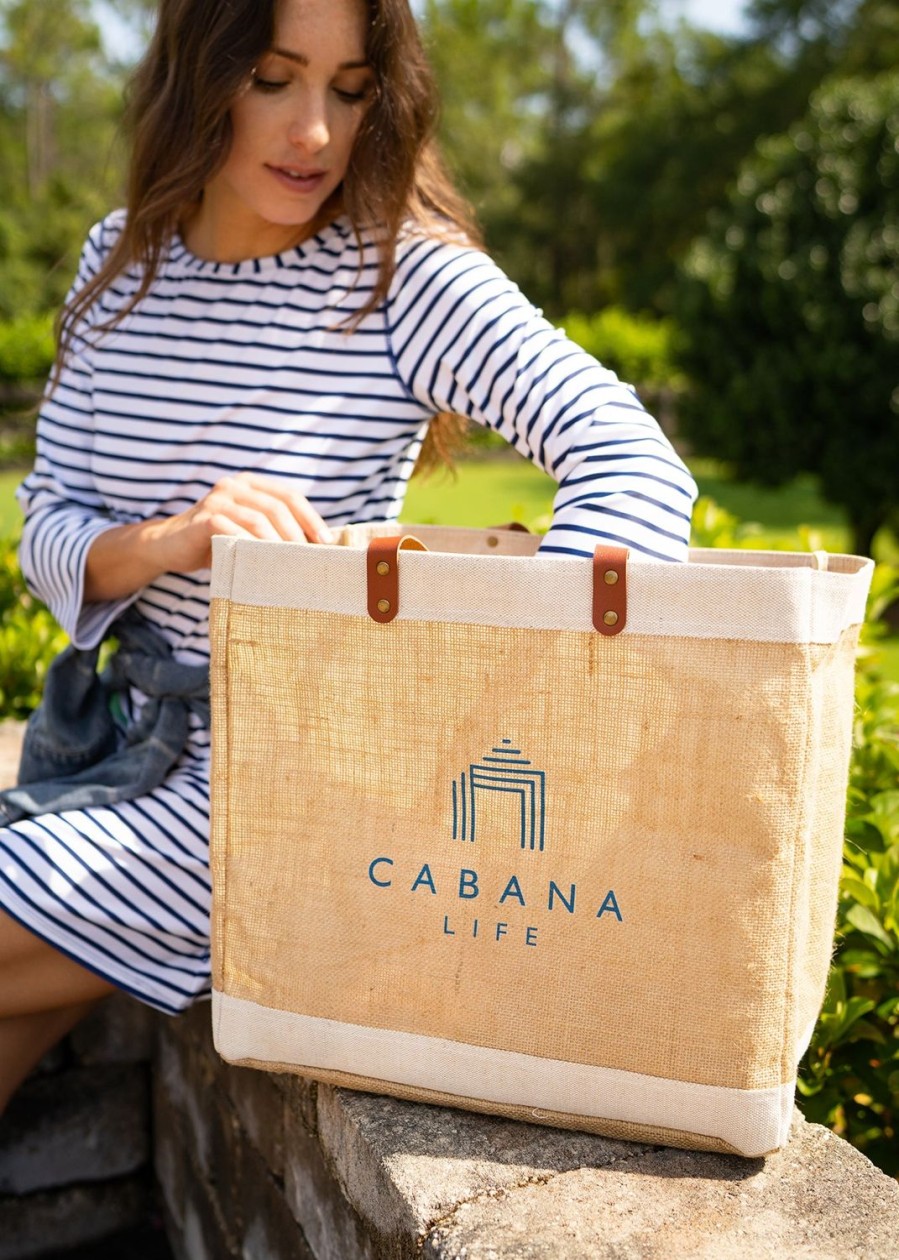 Women Cabana Life | Navy Cabana Life Logo Jute Bag