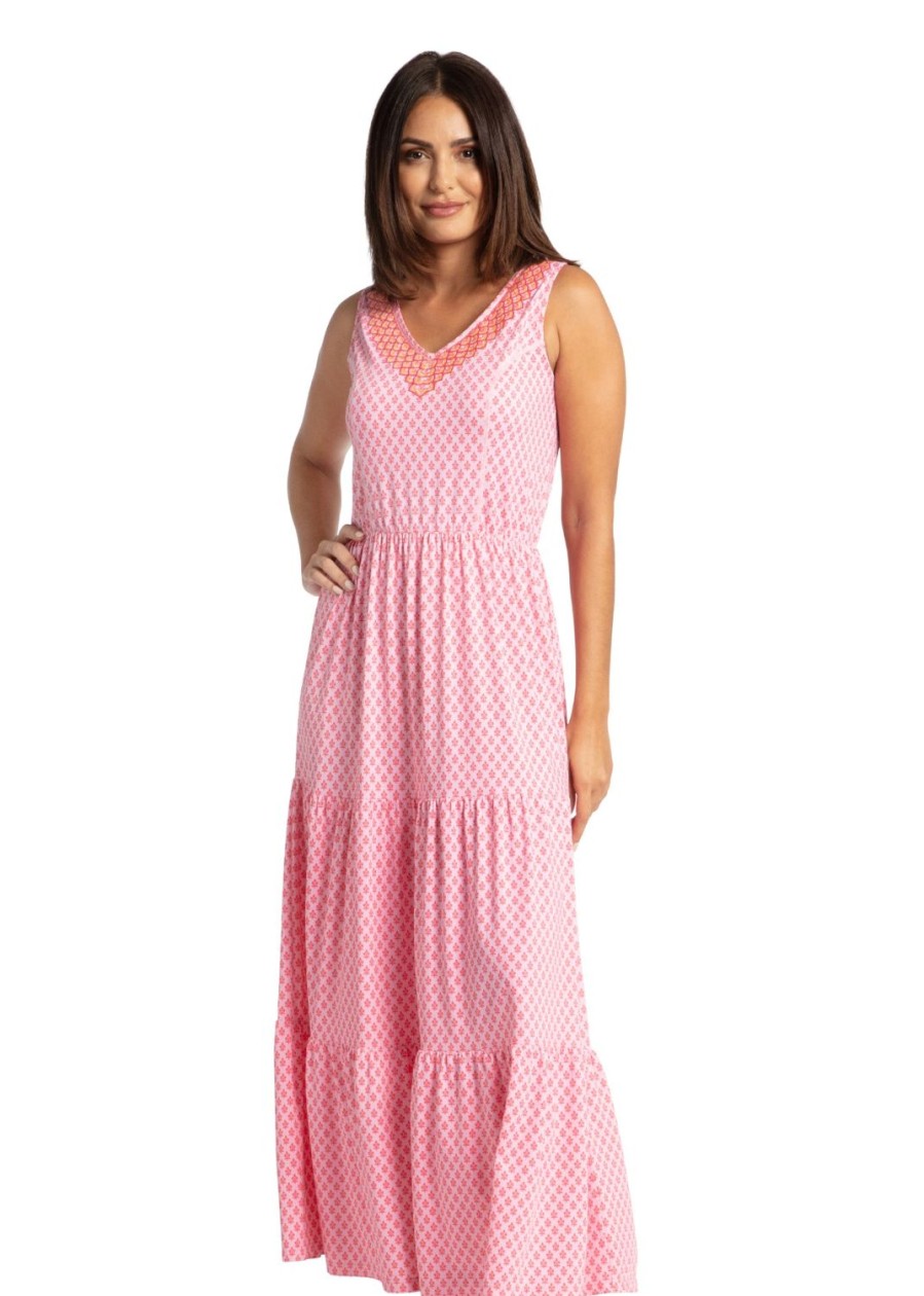 Women Cabana Life | Boca Raton Embroidered Tiered Maxi Dress