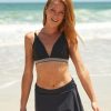 Women Cabana Life | Classic Black Swim Skirt | Upf 50+ | Swim Skirt With Bikini Bottom