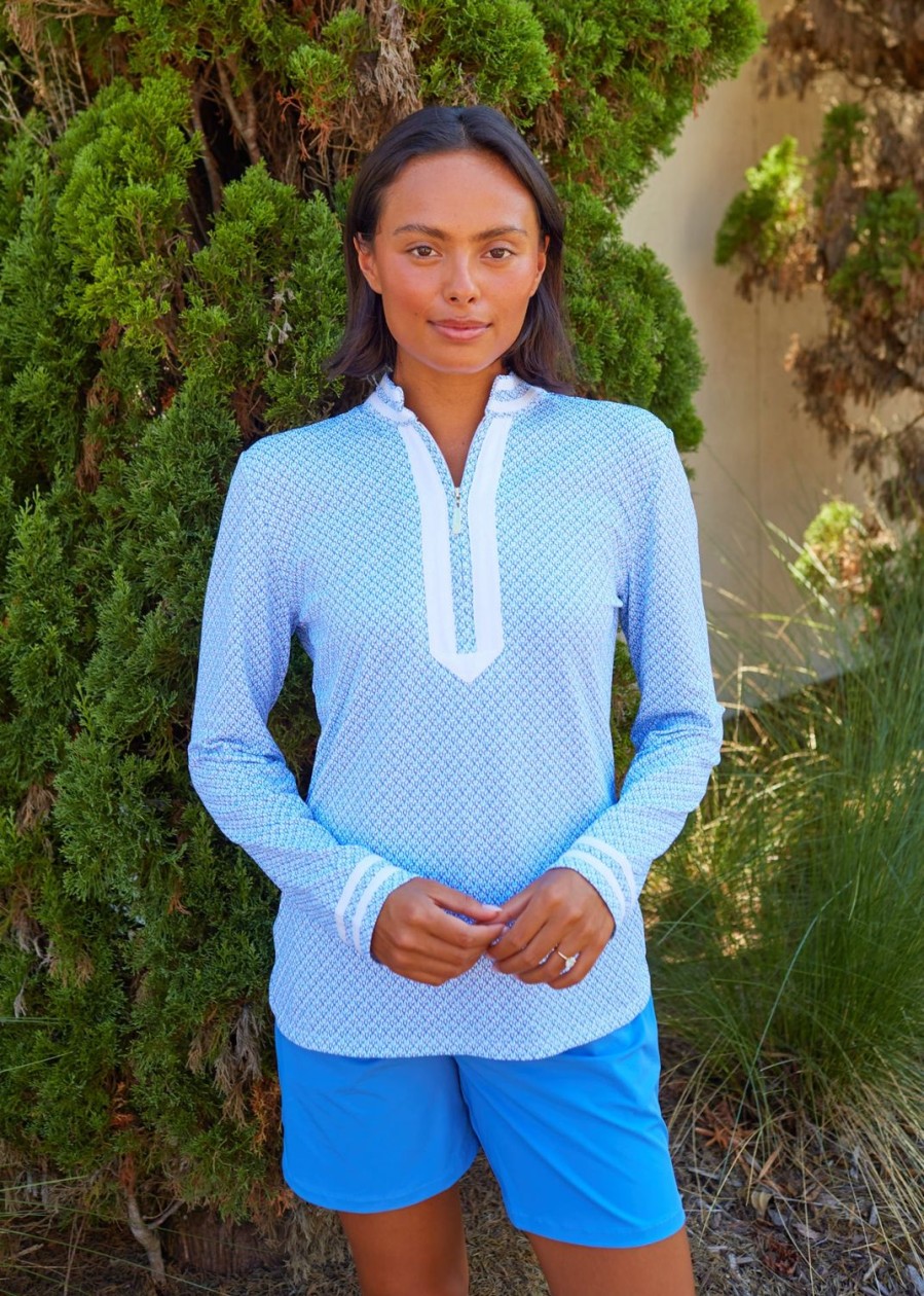 Women Cabana Life | Lake Como Long Sleeve Collared Quarter Zip