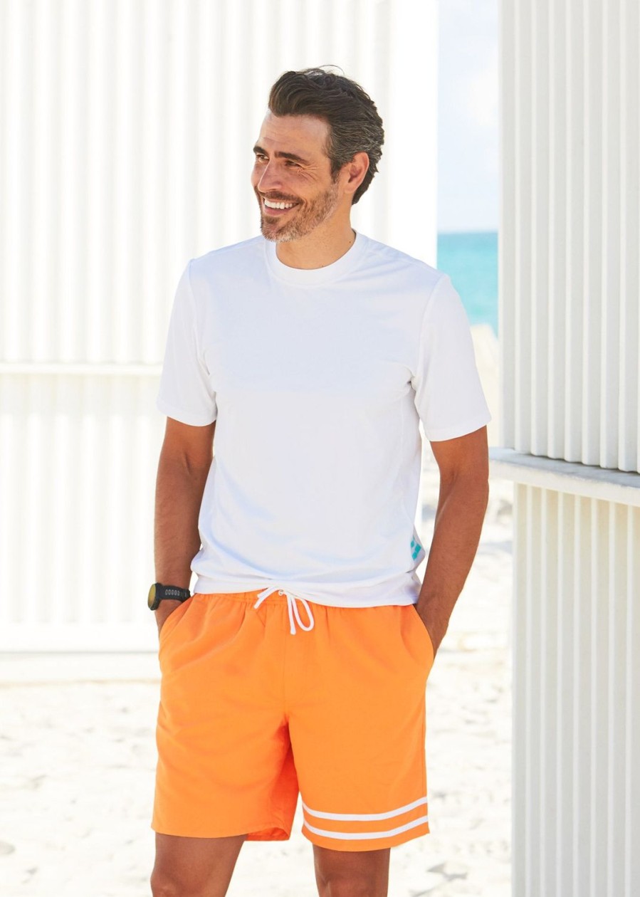 Men Cabana Life | Men'S White Short Sleeve Rashguard