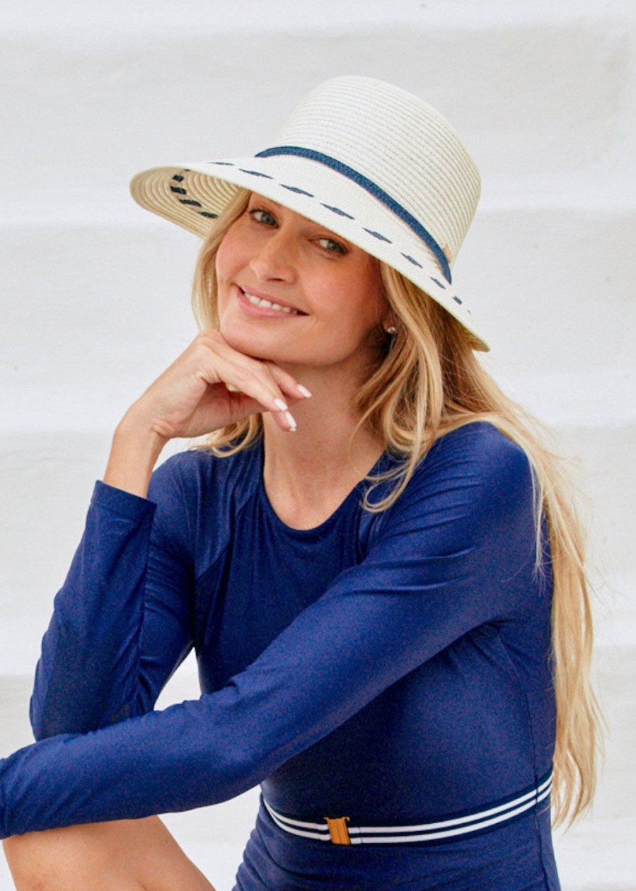 Women Cabana Life | Key West Natural/Black Hat | Upf 50+ | Sun Protective Hats