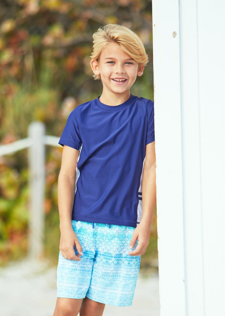 Boys Cabana Life | Boys Navy Short Sleeve Rashguard