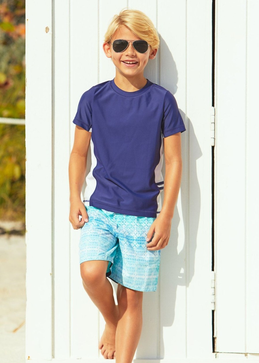 Boys Cabana Life | Boys Navy Short Sleeve Rashguard