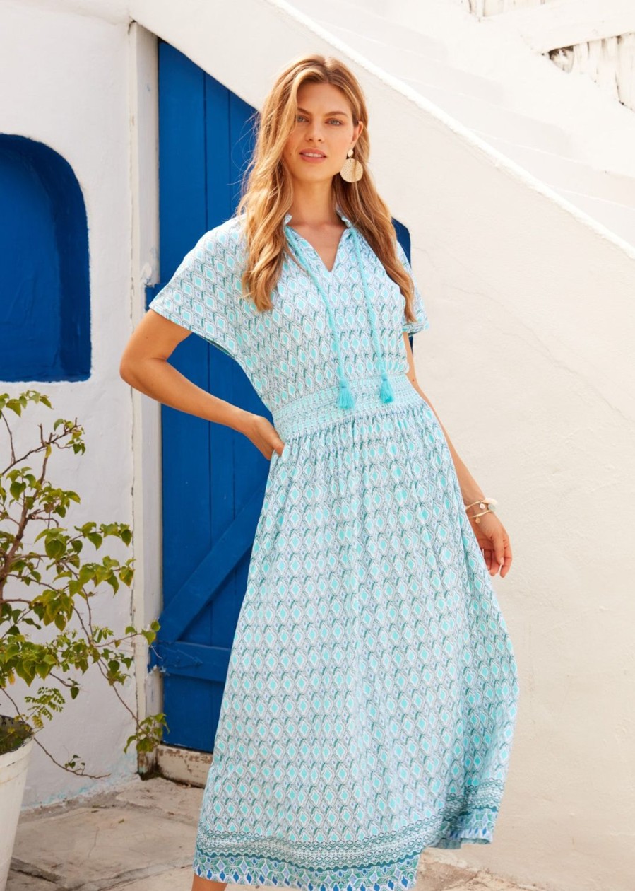 Women Cabana Life | Amalfi Coast Smocked Waist Maxi Dress