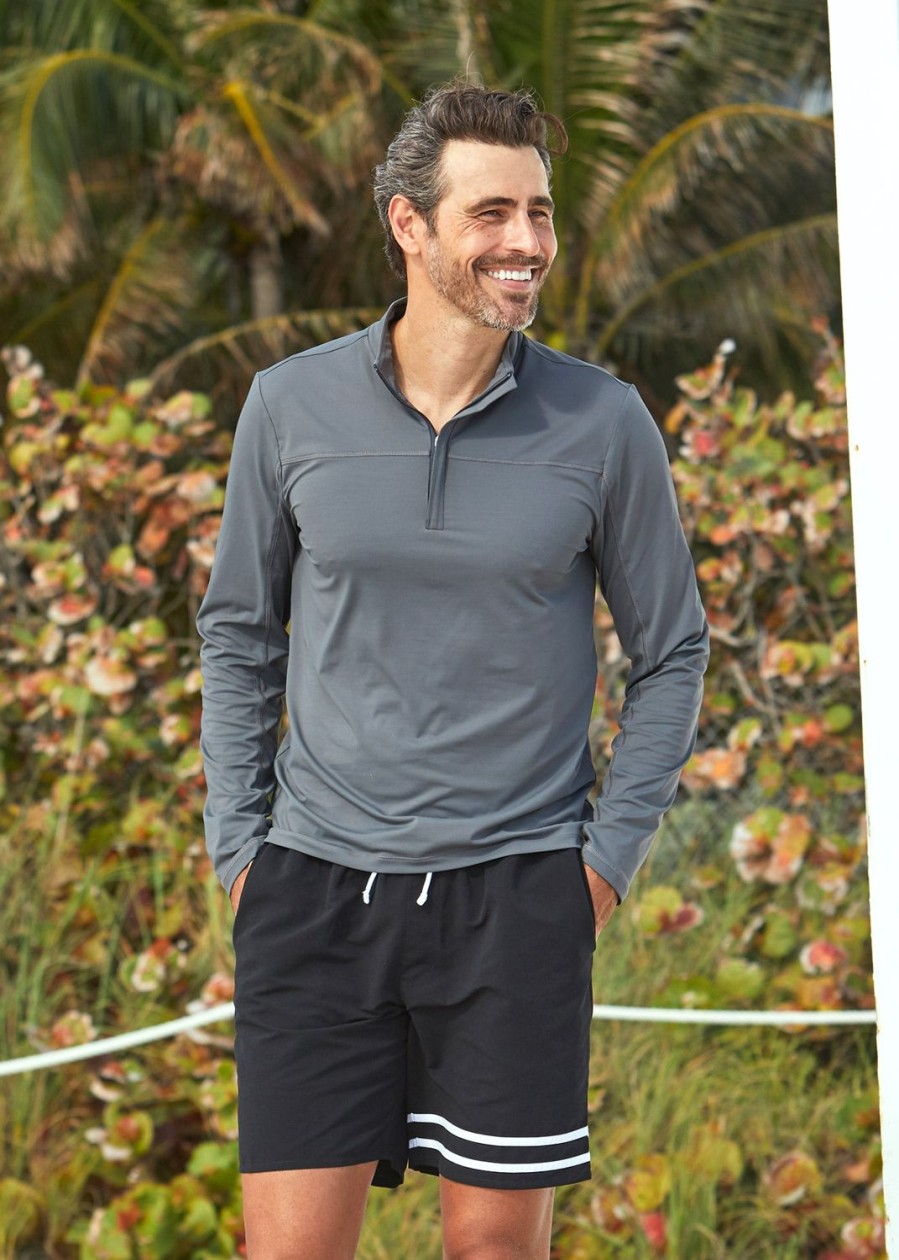 Men Cabana Life | Men'S Grey Sport Zip Top