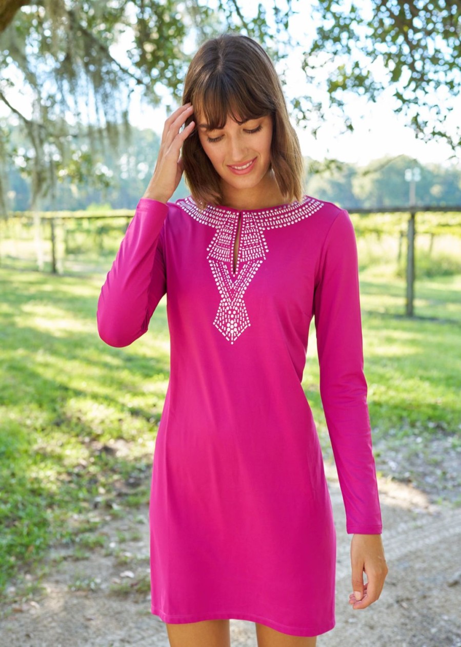 Women Cabana Life | Merlot Metallic Keyhole Dress