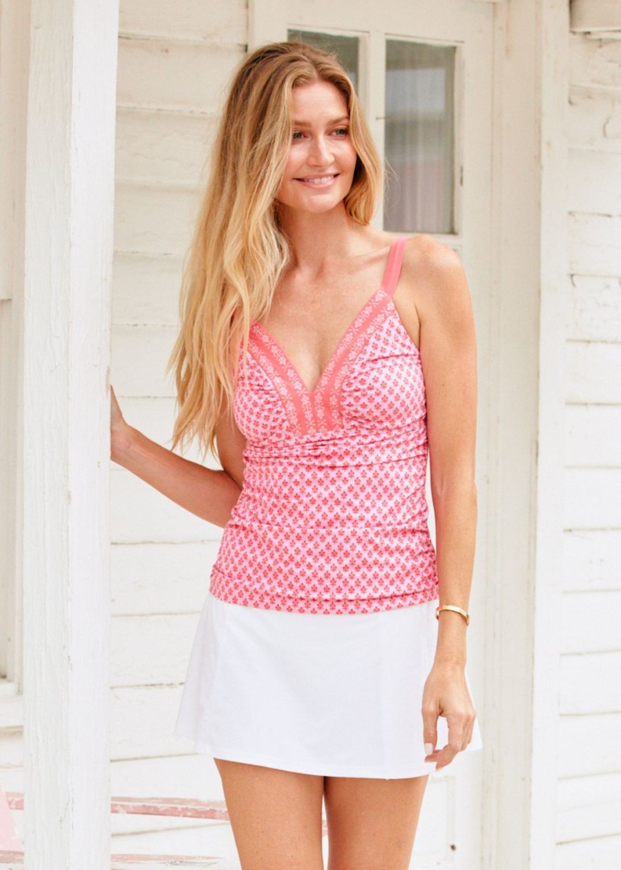 Women Cabana Life | Boca Raton Embroidered Tankini Top